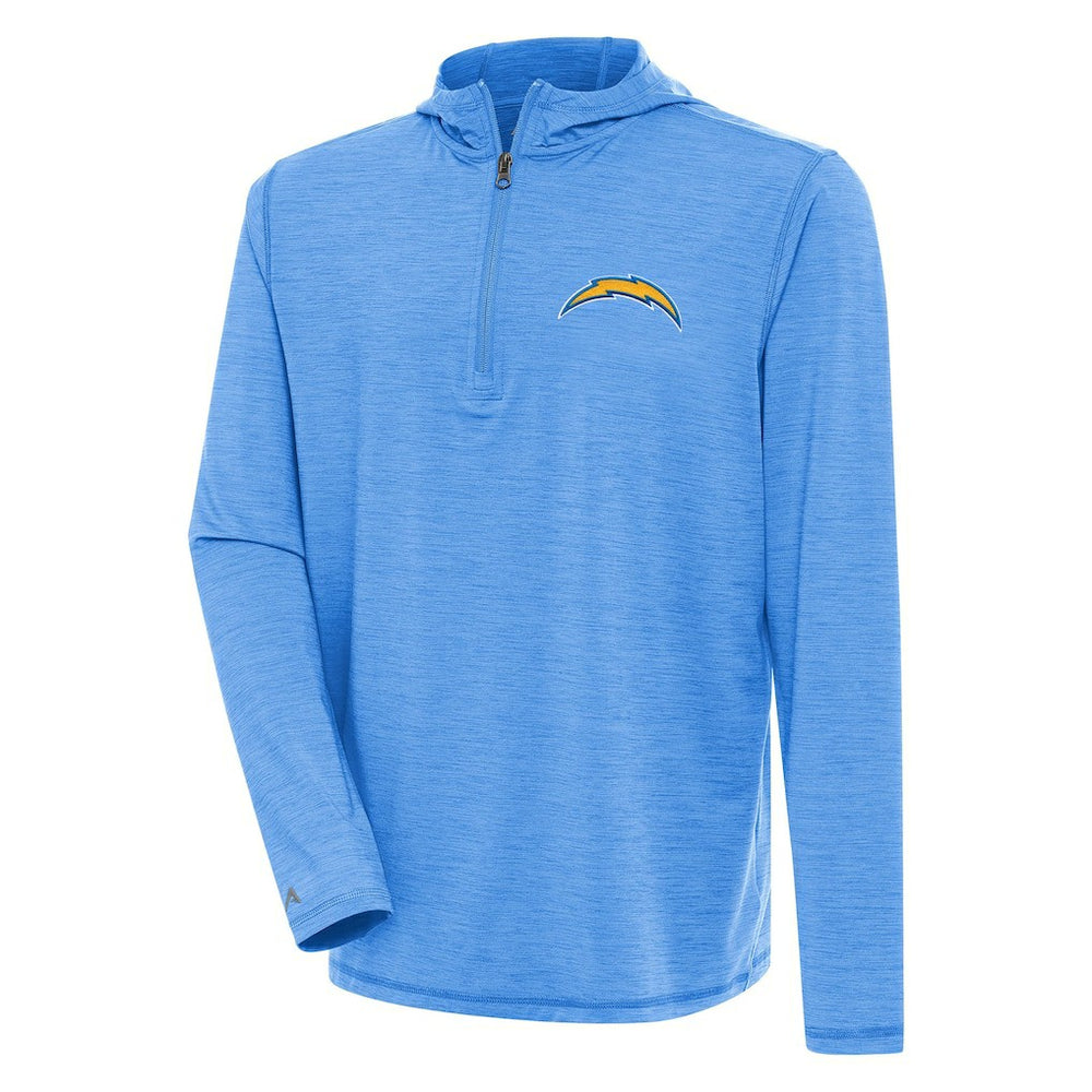 Los Angeles Chargers Antigua Tidy Quarter-Zip Pullover Hoodie Heather Powder Blue | NFL