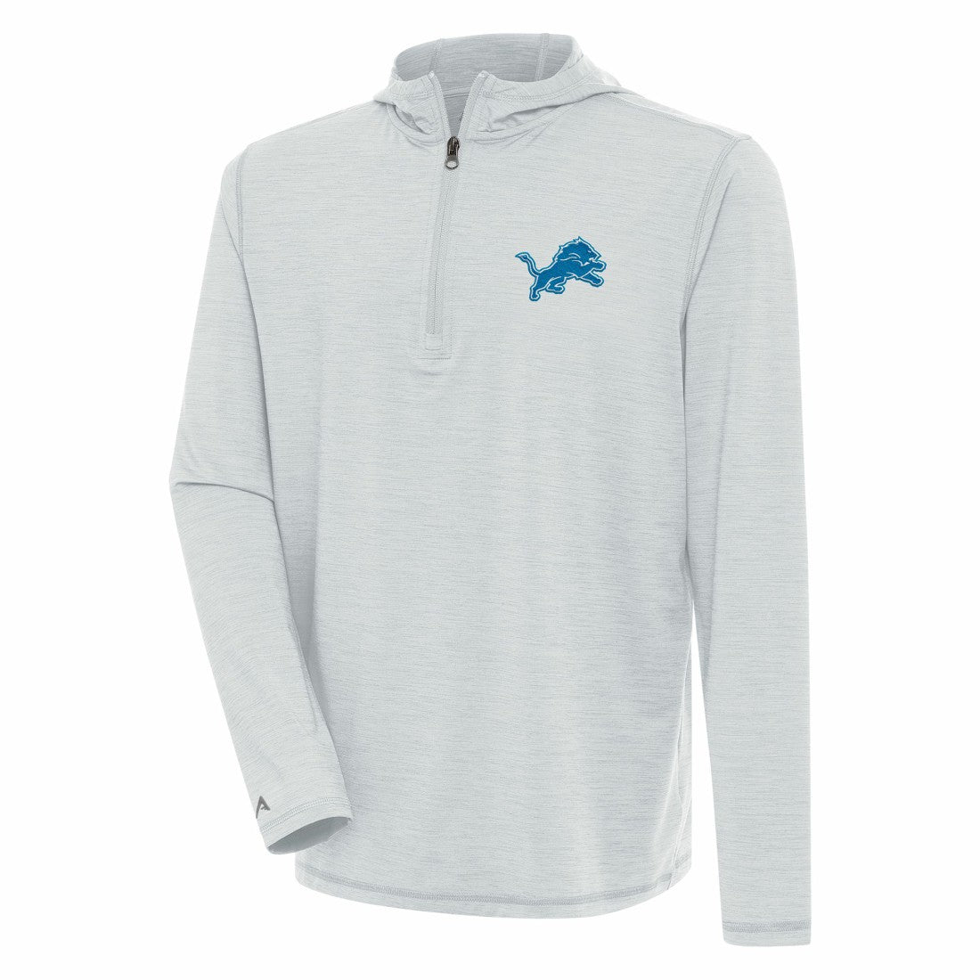 Detroit Lions Antigua Tidy Quarter-Zip Pullover Hoodie Heather Gray | NFL