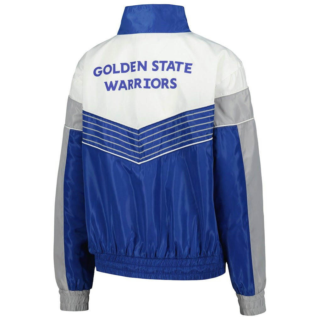 Golden State Warriors The Wild Collective Women's Courtside Half-Zip Track Jacket Royal - NBA