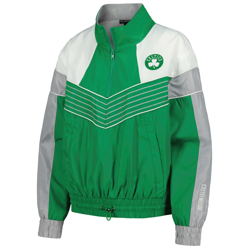 Boston Celtics The Wild Collective Women's Courtside Half-Zip Track Jacket Kelly Green - NBA