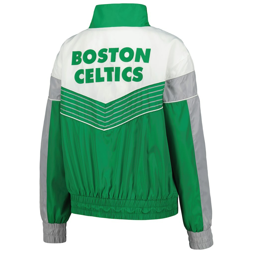 Boston Celtics The Wild Collective Women's Courtside Half-Zip Track Jacket Kelly Green - NBA