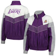 Los Angeles Lakers The Wild Collective Women's Courtside Half-Zip Track Jacket Purple - NBA