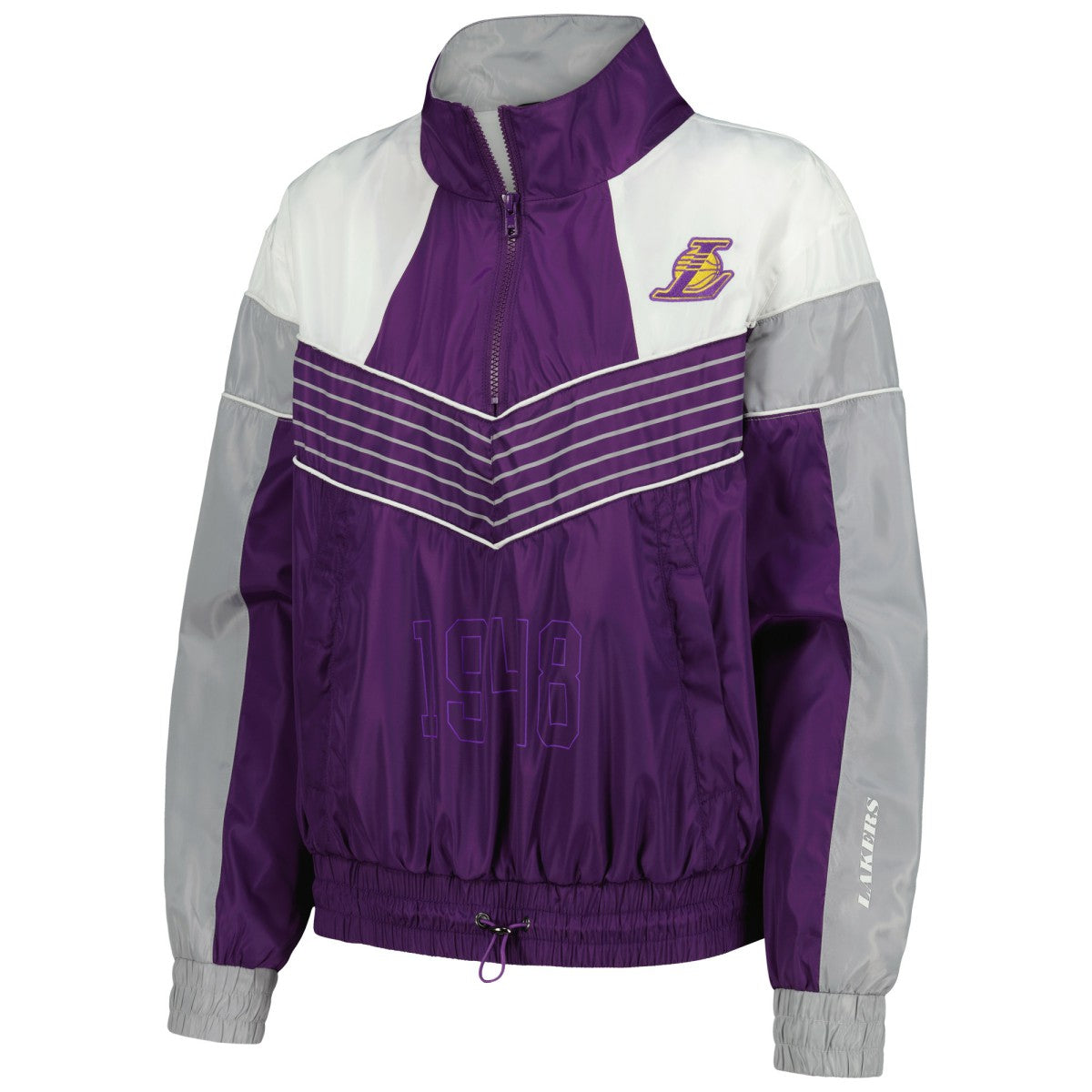 Los Angeles Lakers The Wild Collective Women's Courtside Half-Zip Track Jacket Purple - NBA