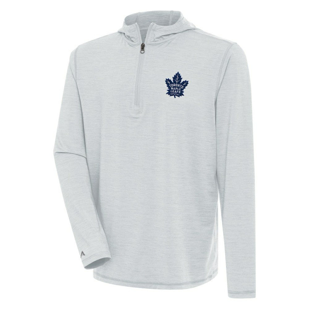 Toronto Maple Leafs Antigua Tidy Quarter-Zip Pullover Hoodie - Heather Gray - NHL