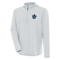 Toronto Maple Leafs Antigua Tidy Quarter-Zip Pullover Hoodie - Heather Gray - NHL