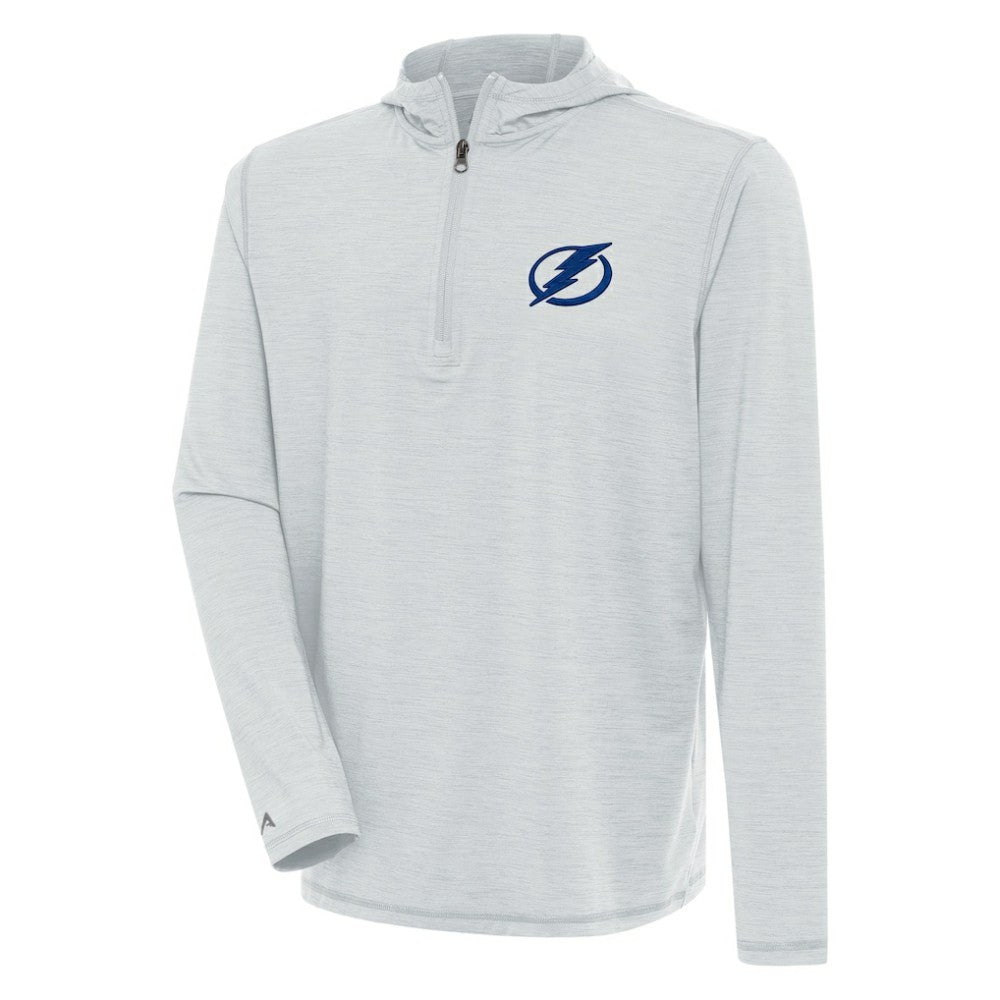 Tampa Bay Lightning Antigua Tidy Quarter-Zip Pullover Hoodie - Heather Gray - NHL