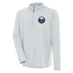 Buffalo Sabres Antigua Tidy Quarter-Zip Pullover Hoodie - Heather Gray - NHL