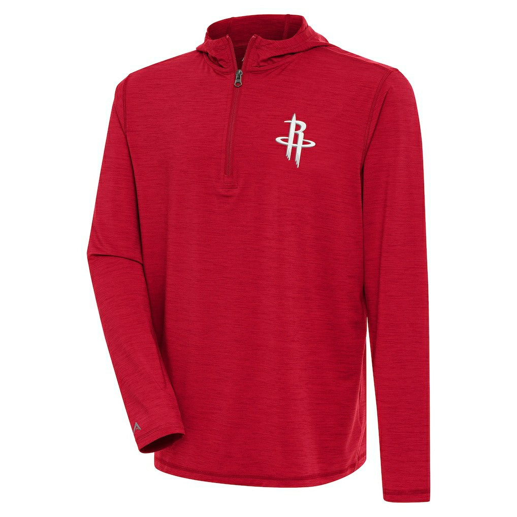 Houston Rockets Antigua Tidy Quarter-Zip Lightweight Pullover Top Heather Red - NBA