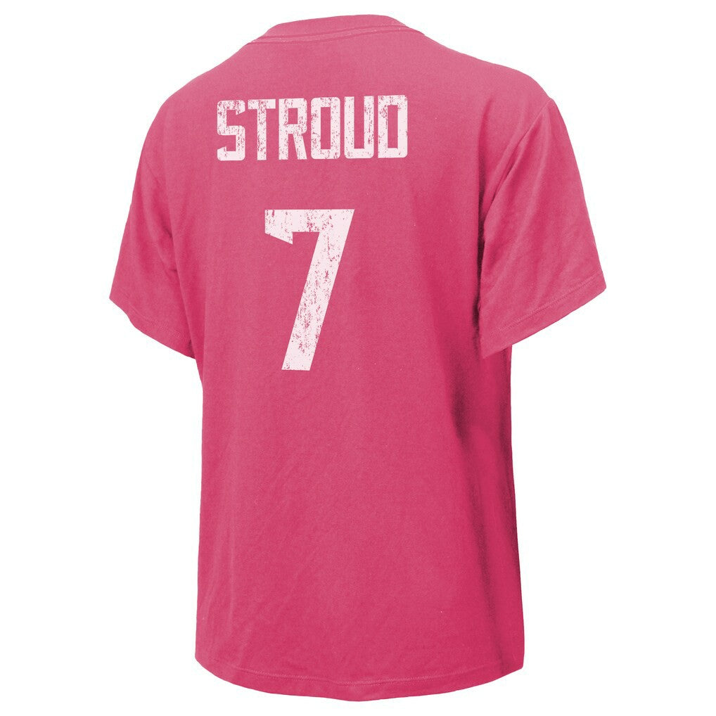 C.J. Stroud Houston Texans Majestic Threads Women's Name & Number T-Shirt Pink | NFL