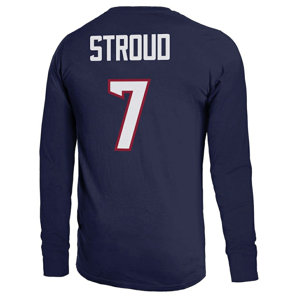 C.J. Stroud Houston Texans Majestic Threads Name & Number Long Sleeve T-Shirt – Navy | NFL