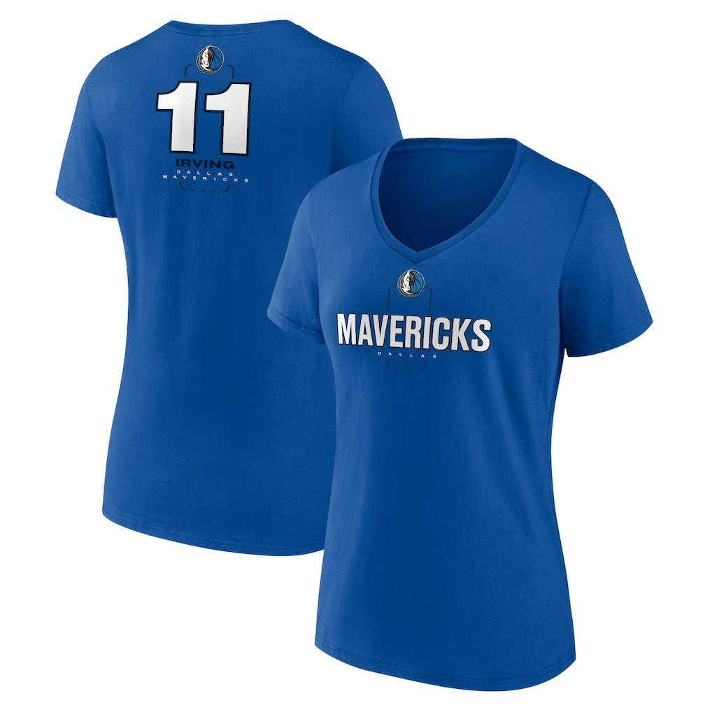 Kyrie Irving Dallas Mavericks Women's Behind The Back Name & Number V-Neck T-Shirt Blue - NBA