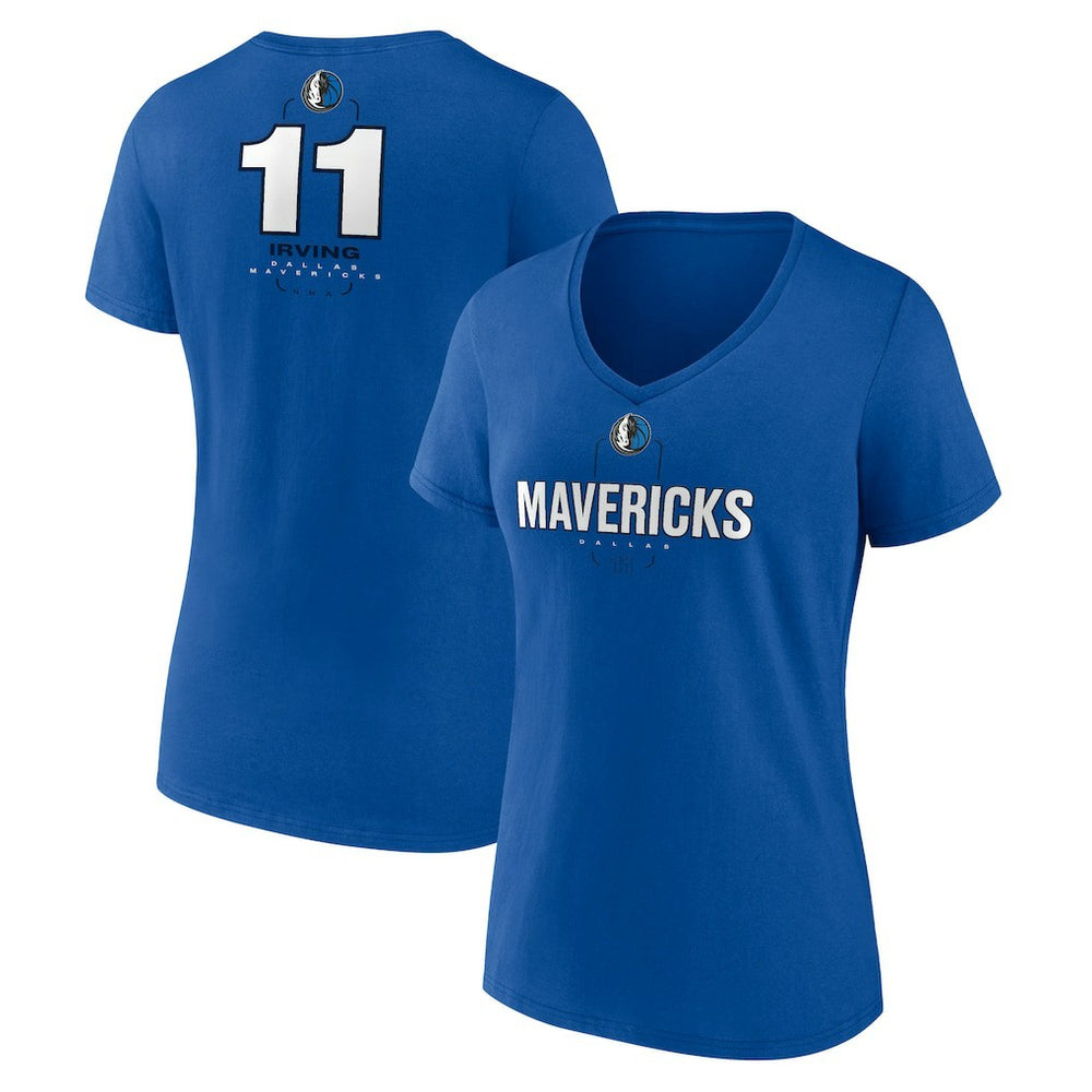 Kyrie Irving Dallas Mavericks Women's Behind The Back Name & Number V-Neck T-Shirt Blue - NBA