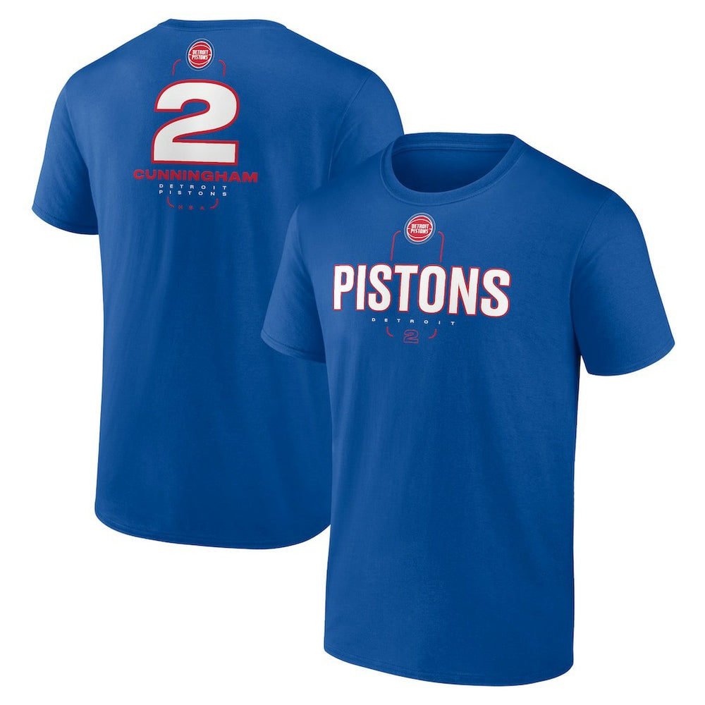 Cade Cunningham Detroit Pistons Behind The Back Name & Number T-Shirt Blue - NBA