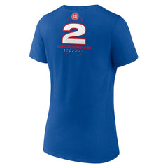 Cade Cunningham Detroit Pistons Women's Behind The Back Name & Number V-Neck T-Shirt Blue - NBA
