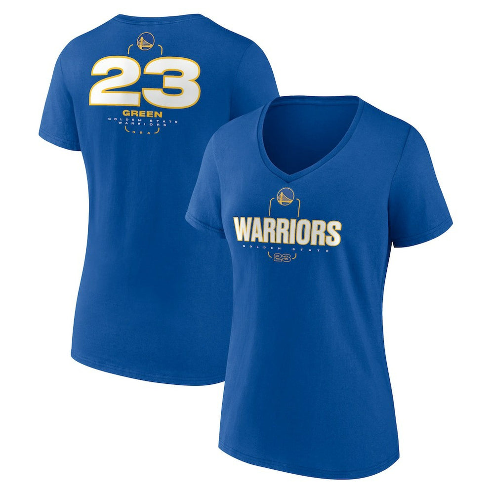 Draymond Green Golden State Warriors Women's Behind The Back Name & Number V-Neck T-Shirt Royal - NBA