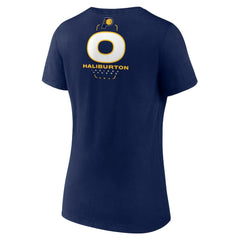 Tyrese Haliburton Indiana Pacers Women's Behind The Back Name & Number V-Neck T-Shirt Navy - NBA