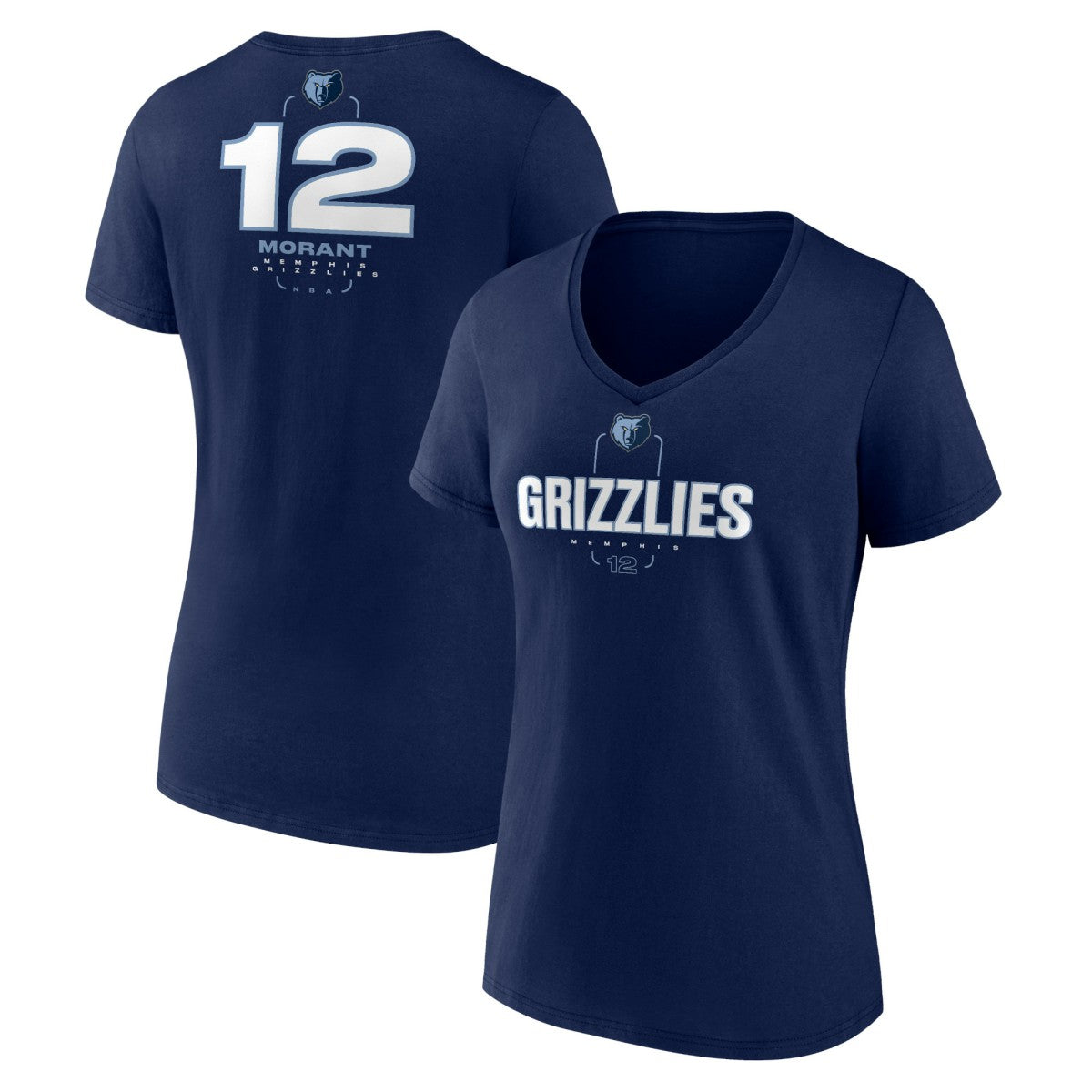 Ja Morant Memphis Grizzlies Women's Behind The Back Name & Number V-Neck T-Shirt Navy - NBA