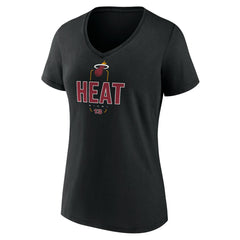 Bam Adebayo Miami Heat Women's Behind The Back Name & Number V-Neck T-Shirt Black - NBA