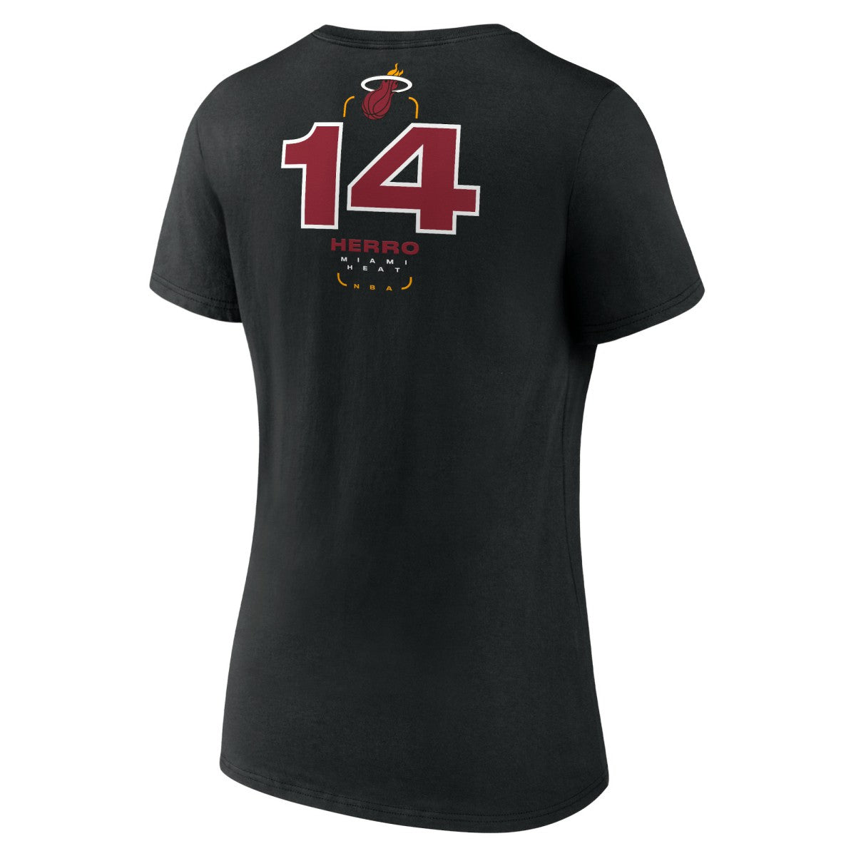 Tyler Herro Miami Heat Women's Behind The Back Name & Number V-Neck T-Shirt Black - NBA