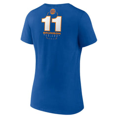 Jalen Brunson New York Knicks Women's Behind The Back Name & Number V-Neck T-Shirt Royal - NBA