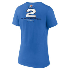 Shai Gilgeous-Alexander Oklahoma City Thunder Women's Behind The Back Name & Number V-Neck T-Shirt Blue - NBA