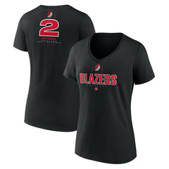 Deandre Ayton Portland Trail Blazers Women's Behind The Back Name & Number V-Neck T-Shirt Black - NBA