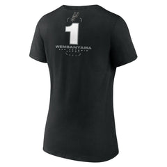 Victor Wembanyama San Antonio Spurs Women's Behind The Back Name & Number V-Neck T-Shirt Black - NBA