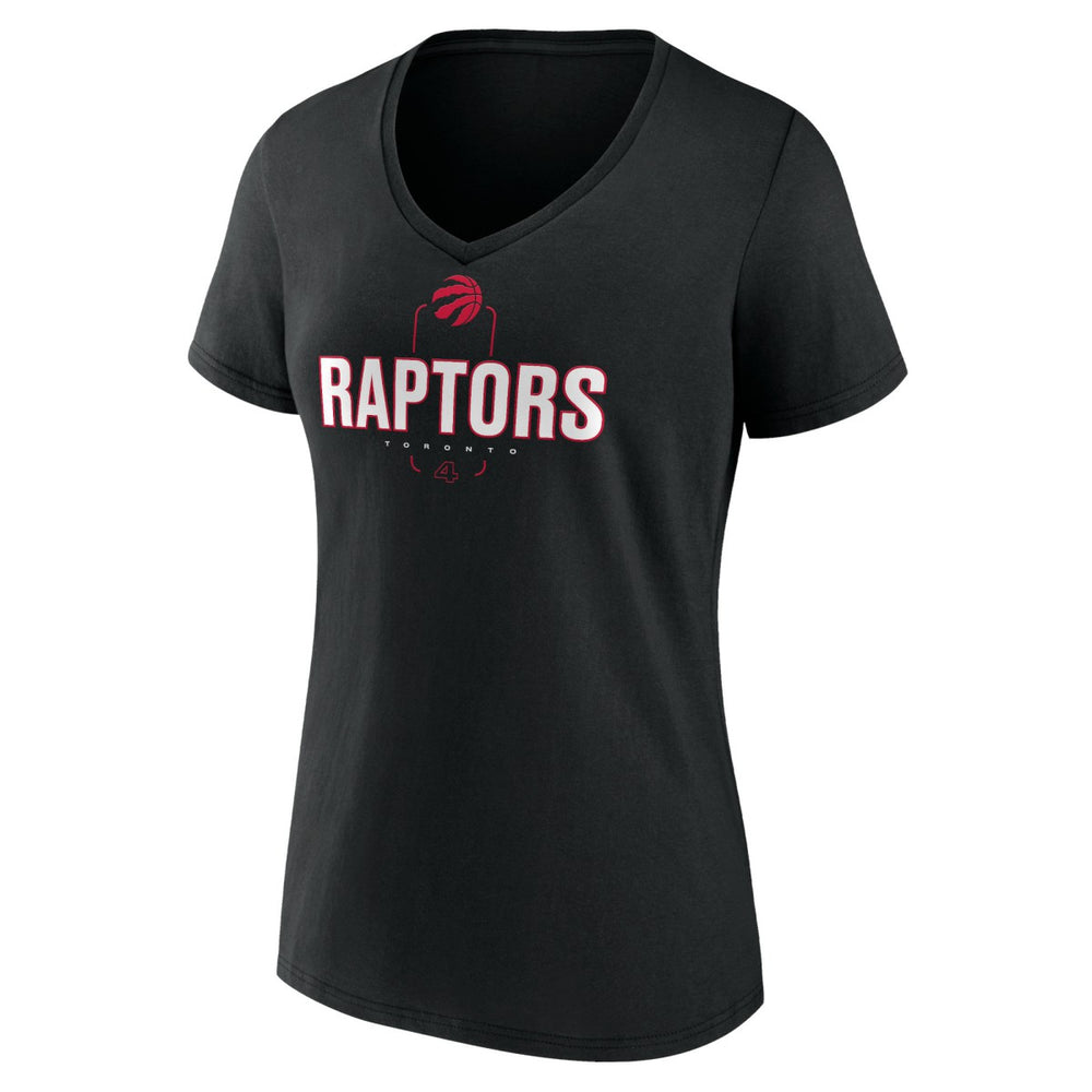 Scottie Barnes Toronto Raptors Women's Behind The Back Name & Number V-Neck T-Shirt Black - NBA