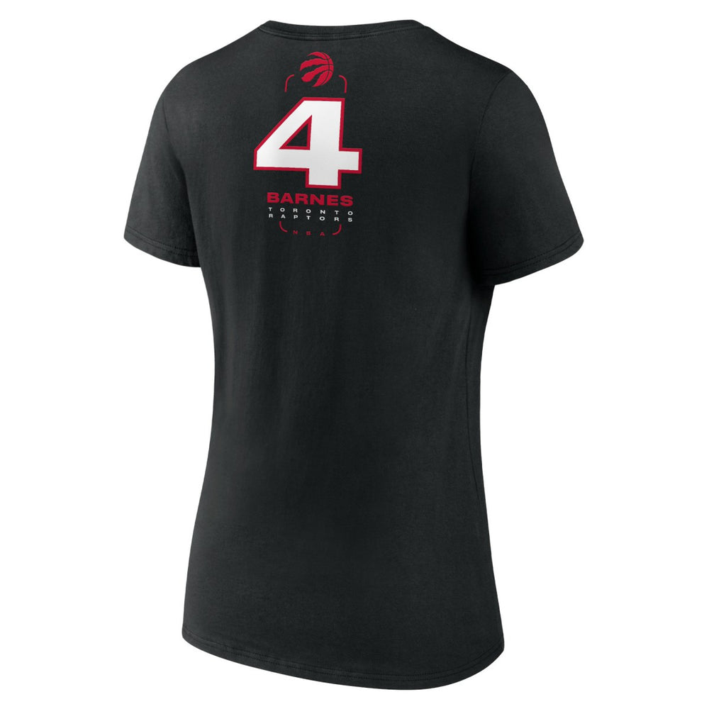 Scottie Barnes Toronto Raptors Women's Behind The Back Name & Number V-Neck T-Shirt Black - NBA