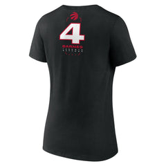 Scottie Barnes Toronto Raptors Women's Behind The Back Name & Number V-Neck T-Shirt Black - NBA