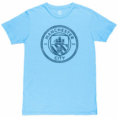 Manchester City 1863FC Mono Crest Slub T-Shirt Sky Blue - FIFA World CUP