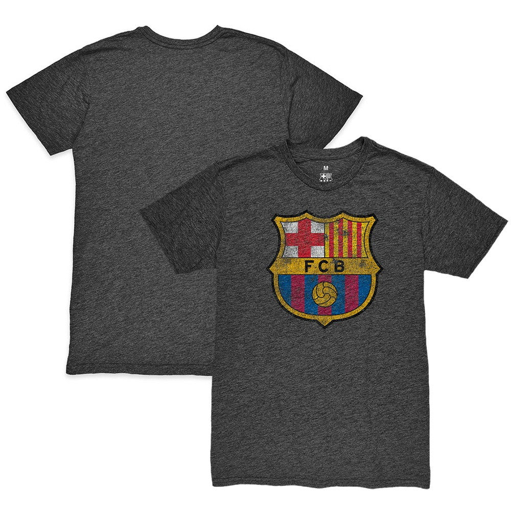 Barcelona 1863FC Color Crest Twisted Tri-Blend Slub T-Shirt Heather Black - FIFA World CUP