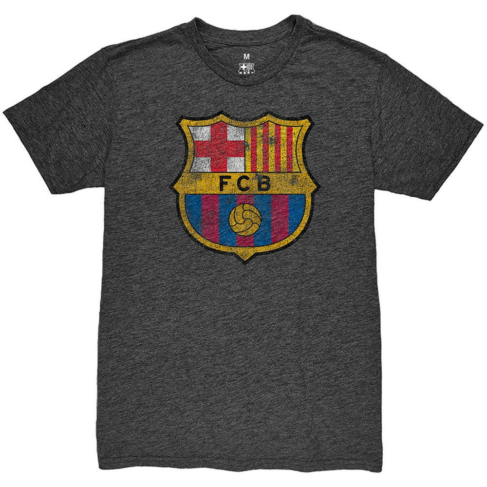 Barcelona 1863FC Color Crest Twisted Tri-Blend Slub T-Shirt Heather Black - FIFA World CUP