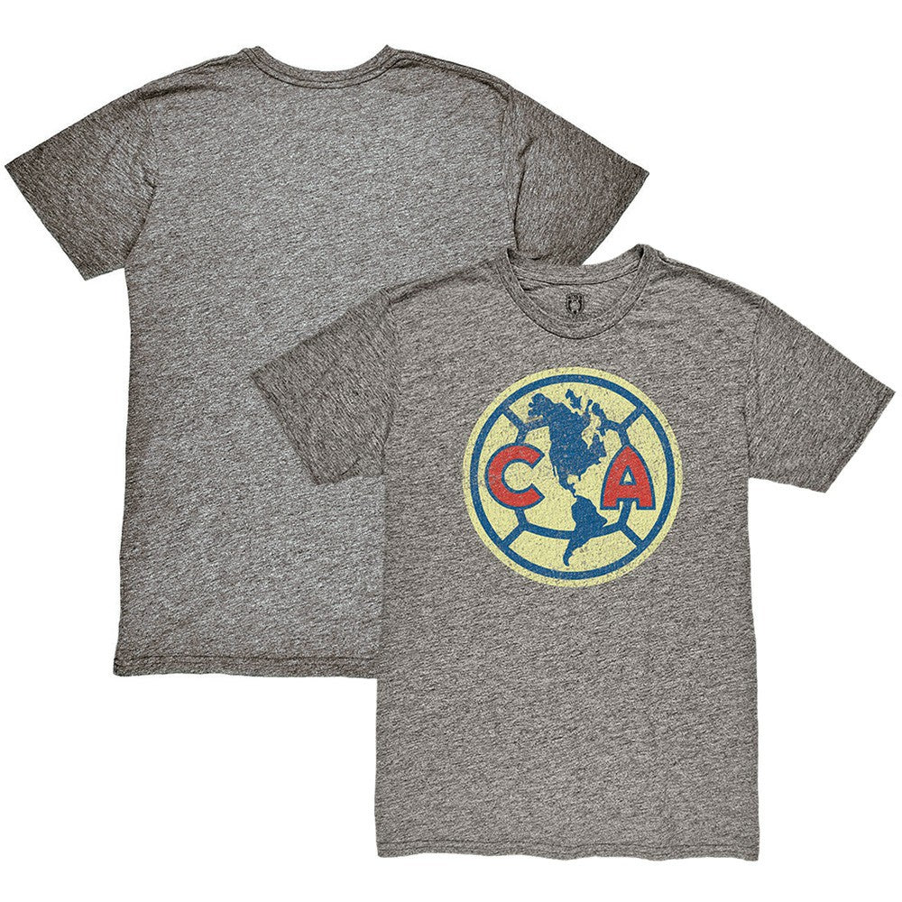 Club America 1863FC Color Crest Twisted Tri-Blend Slub T-Shirt Heather Gray - FIFA World CUP