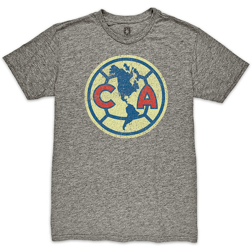 Club America 1863FC Color Crest Twisted Tri-Blend Slub T-Shirt Heather Gray - FIFA World CUP