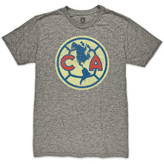 Club America 1863FC Color Crest Twisted Tri-Blend Slub T-Shirt Heather Gray - FIFA World CUP