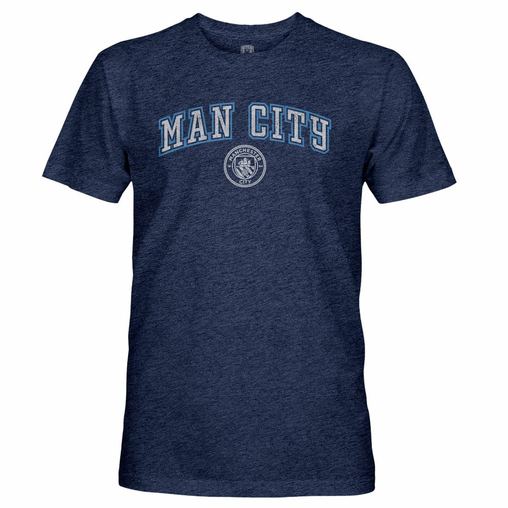 Manchester City 1863FC Wordmark Twisted Tri-Blend Slub T-Shirt Heather Navy - FIFA World CUP