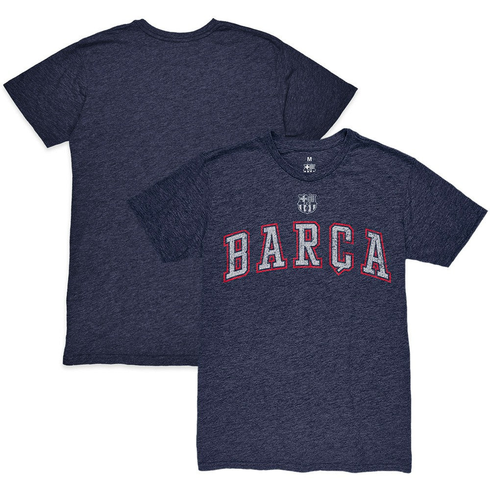 Barcelona 1863FC Wordmark Twisted Tri-Blend Slub T-Shirt Heather Navy - FIFA World CUP