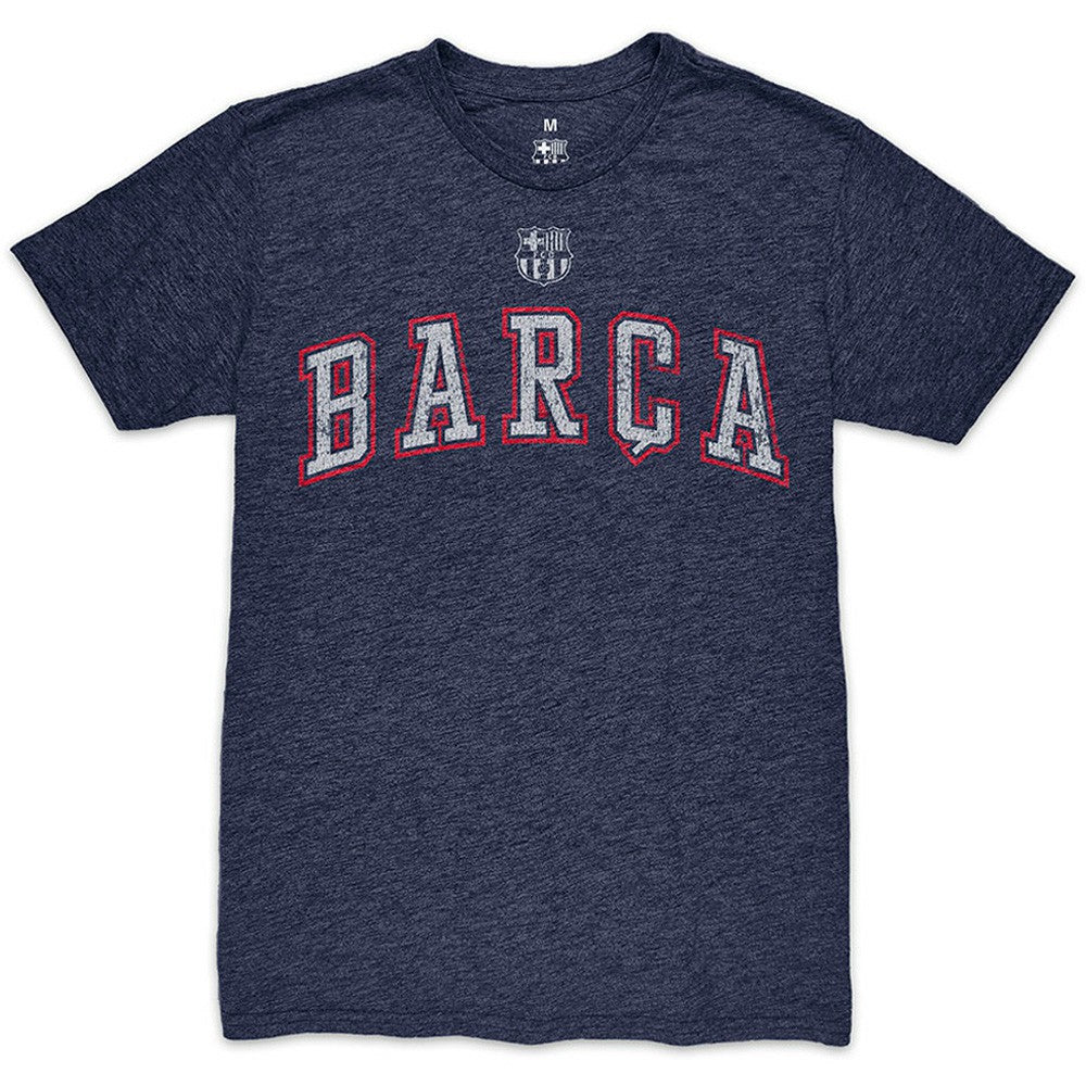 Barcelona 1863FC Wordmark Twisted Tri-Blend Slub T-Shirt Heather Navy - FIFA World CUP