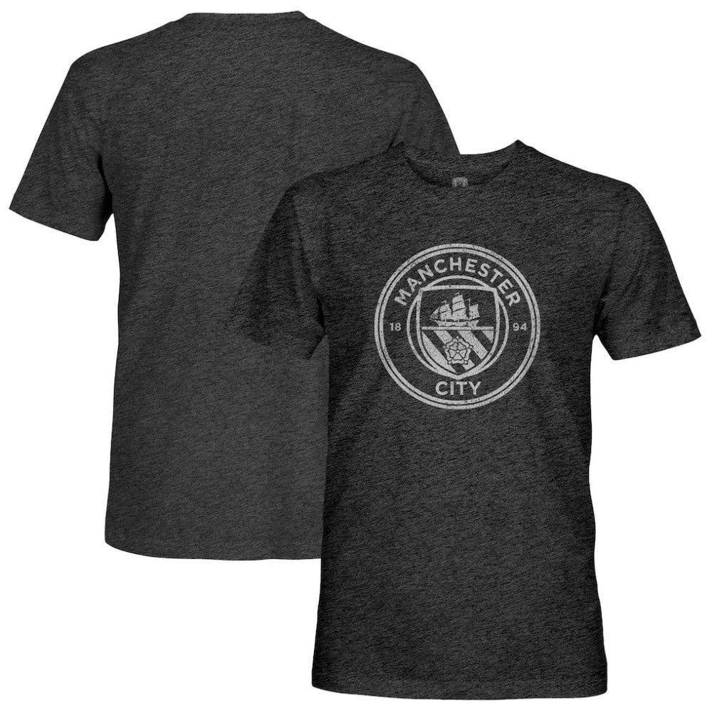 Manchester City 1863FC Mono Crest Twisted Tri-Blend Slub T-Shirt Heather Black - FIFA World CUP