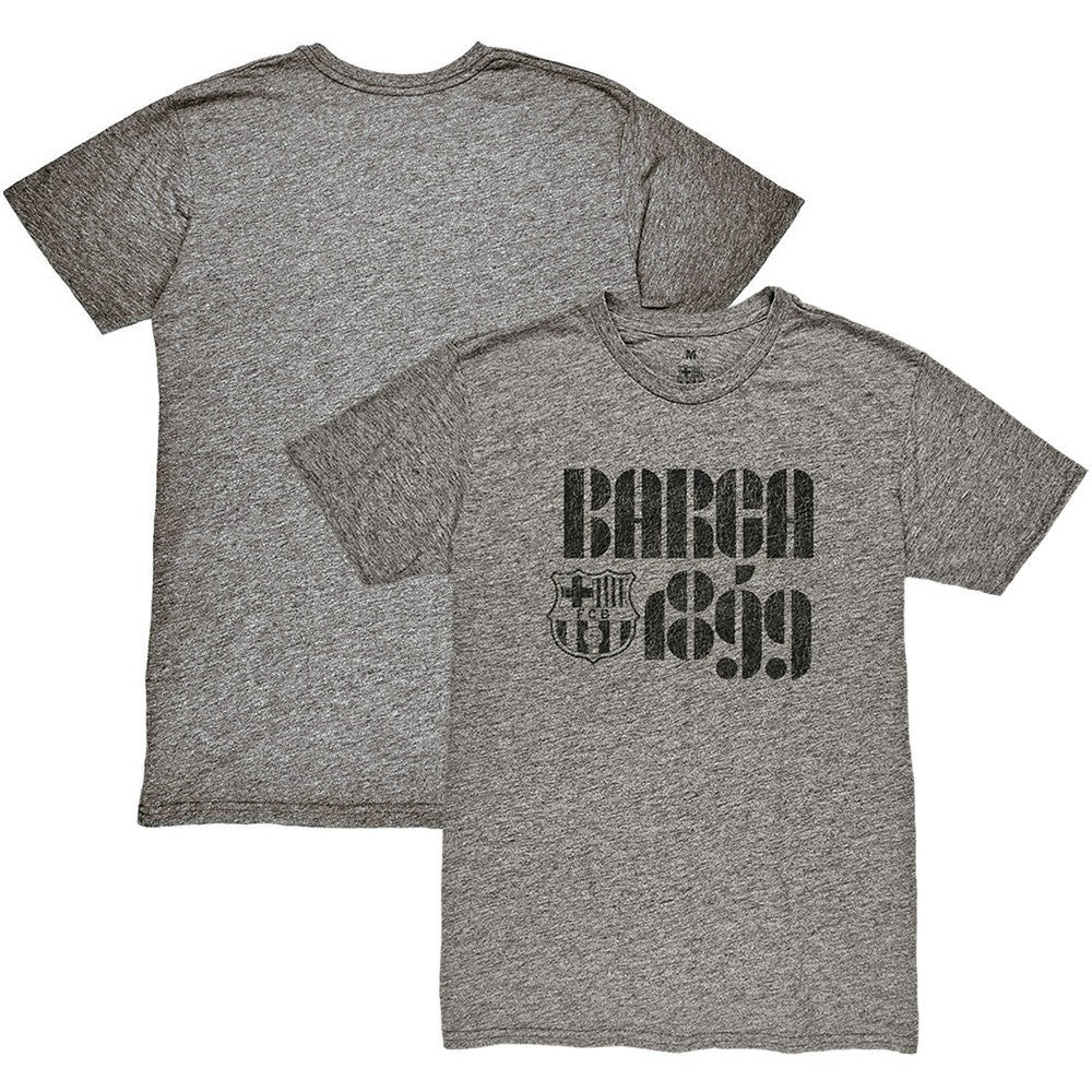 Barcelona 1863FC Retro Vibes Twisted Tri-Blend Slub T-Shirt Heather Gray - FIFA World CUP