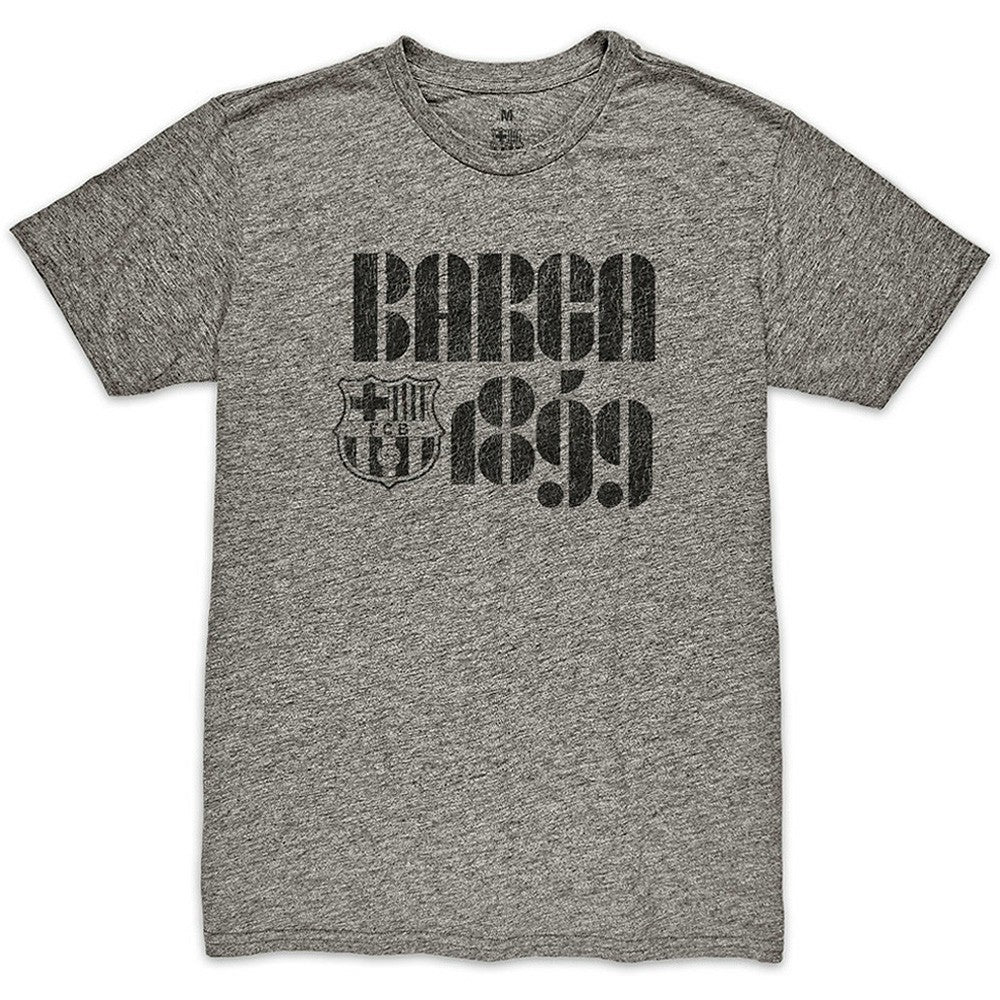 Barcelona 1863FC Retro Vibes Twisted Tri-Blend Slub T-Shirt Heather Gray - FIFA World CUP