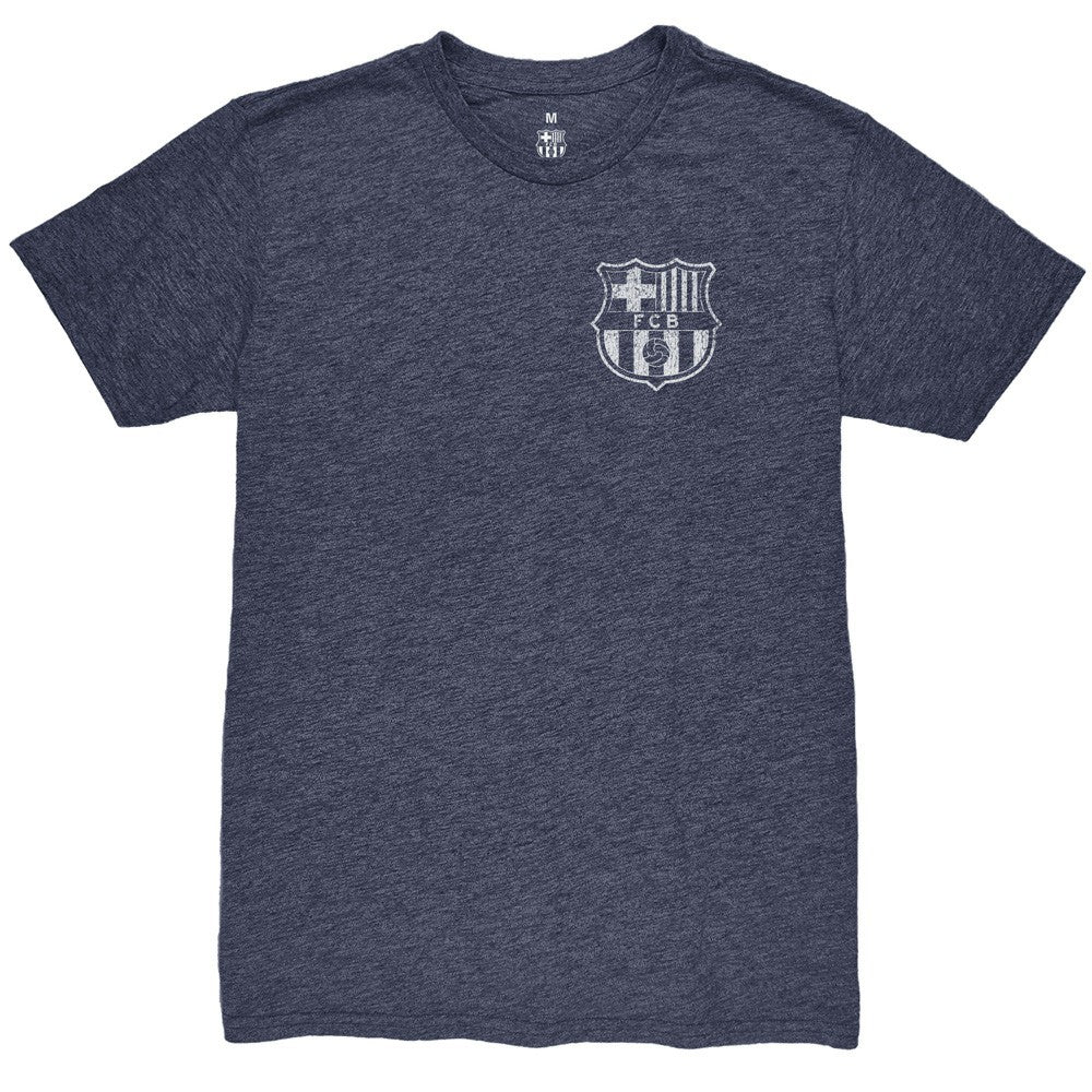 Barcelona 1863FC Front Back Date Twisted Tri-Blend T-Shirt Heather Navy - FIFA World CUP