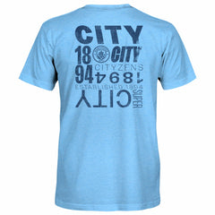 Manchester City 1863FC Front Back Text Twisted Tri-Blend Slub T-Shirt Sky Blue - FIFA World CUP