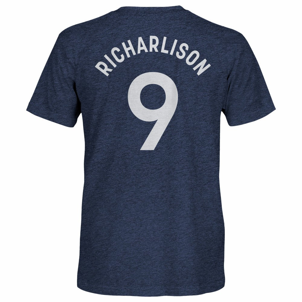 Richarlison Tottenham Hotspur 1863FC Player Name & Number Twisted Tri-Blend Slub T-Shirt Heather Navy - FIFA World CUP