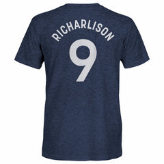Richarlison Tottenham Hotspur 1863FC Player Name & Number Twisted Tri-Blend Slub T-Shirt Heather Navy - FIFA World CUP