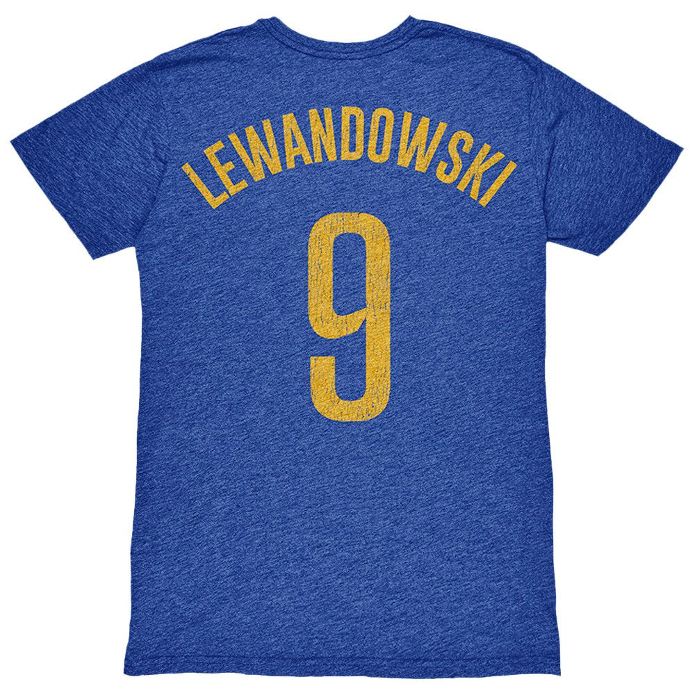 Robert Lewandowski Barcelona 1863FC Player Name & Number Twisted Tri-Blend Slub T-Shirt Heather Royal - FIFA World CUP