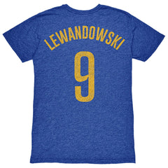 Robert Lewandowski Barcelona 1863FC Player Name & Number Twisted Tri-Blend Slub T-Shirt Heather Royal - FIFA World CUP