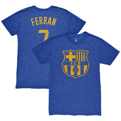 Ferran Torres Barcelona 1863FC Player Name & Number Twisted Tri-Blend Slub T-Shirt Heather Royal - FIFA World CUP