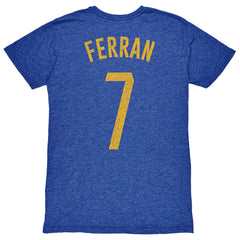 Ferran Torres Barcelona 1863FC Player Name & Number Twisted Tri-Blend Slub T-Shirt Heather Royal - FIFA World CUP